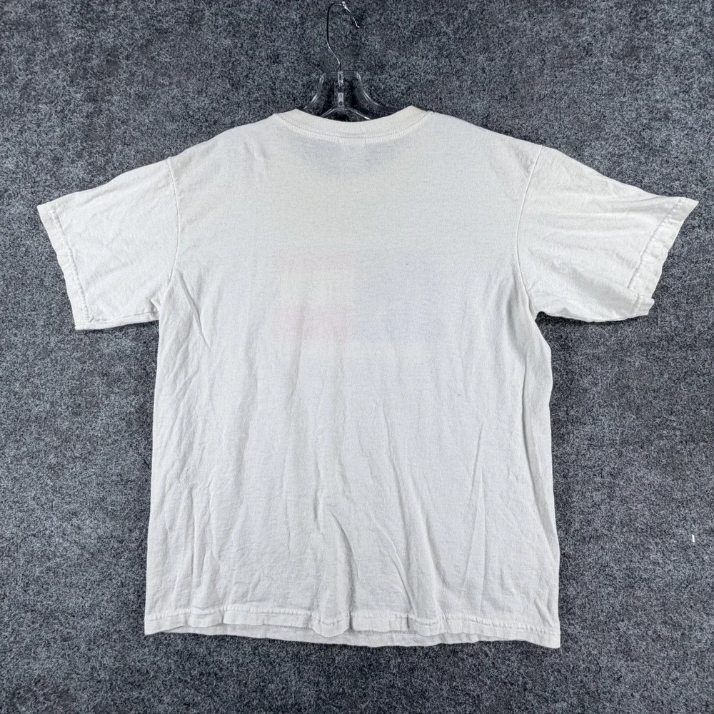 Vintage Anvil‎ Land of Liberty T-Shirt Mens M White Pre-Shrunk USA American Flag
